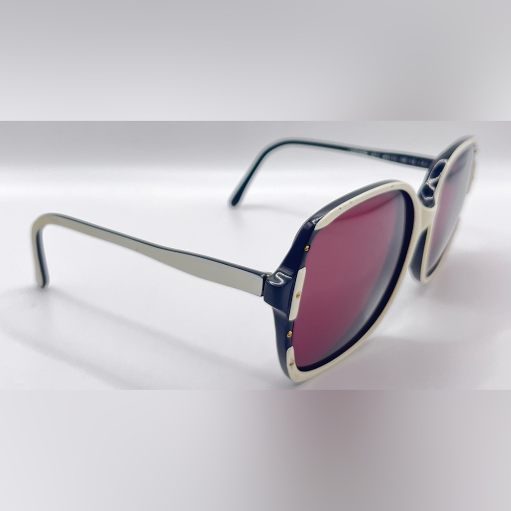 Vintage ClearVision 271 Black White Oval Sunglasses Frames Only
